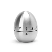 

1PCS Stainless Steel Egg Shape Kitchen Timer Mechanical Drive Count-down Kitchen Timer For Household Study Public Places Offices