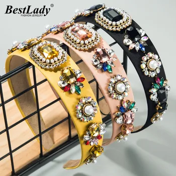 

Best lady New Boho Luxury Crystal Hairbands for Women Girls Multicolored Bridal Jewelry Antique Hair Accessories Headband Party