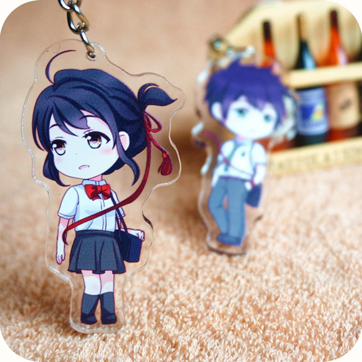 Kimi no Na wa ваше имя Miyamizu Mitsuha Tachibana аниме акриловая фигурка брелок украшение