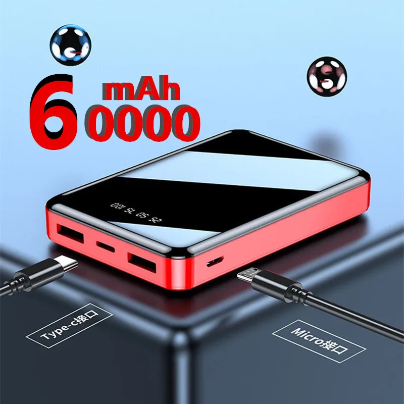 Mini Power Bank 60000mAh USB Charging Portable Charger External Battery Pack For Xiaomi mi 8 iPhone 11 pro Samsung S8 Poverbank | Мобильные