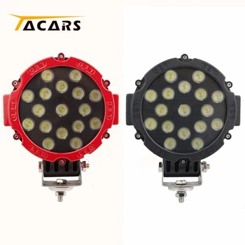 

12V 24V Offroad LED Work Light Bar 7inch 51W Round Led Lights For Car 4x4 offroad Truck Tractor ATV SUV Driving Fog Lamp