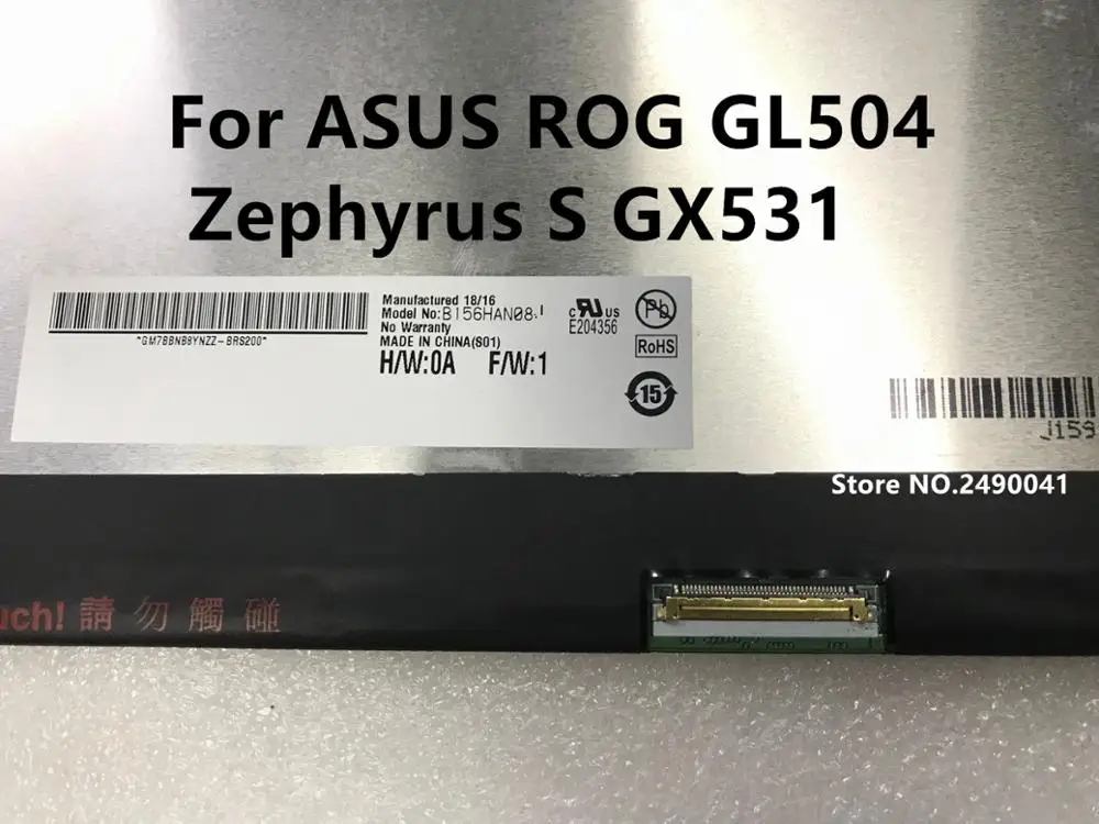 15," ЖК-дисплей 144 Гц для ASUS ROG GL504 Zephyrus S GX531 B156HAN08 1920*1080