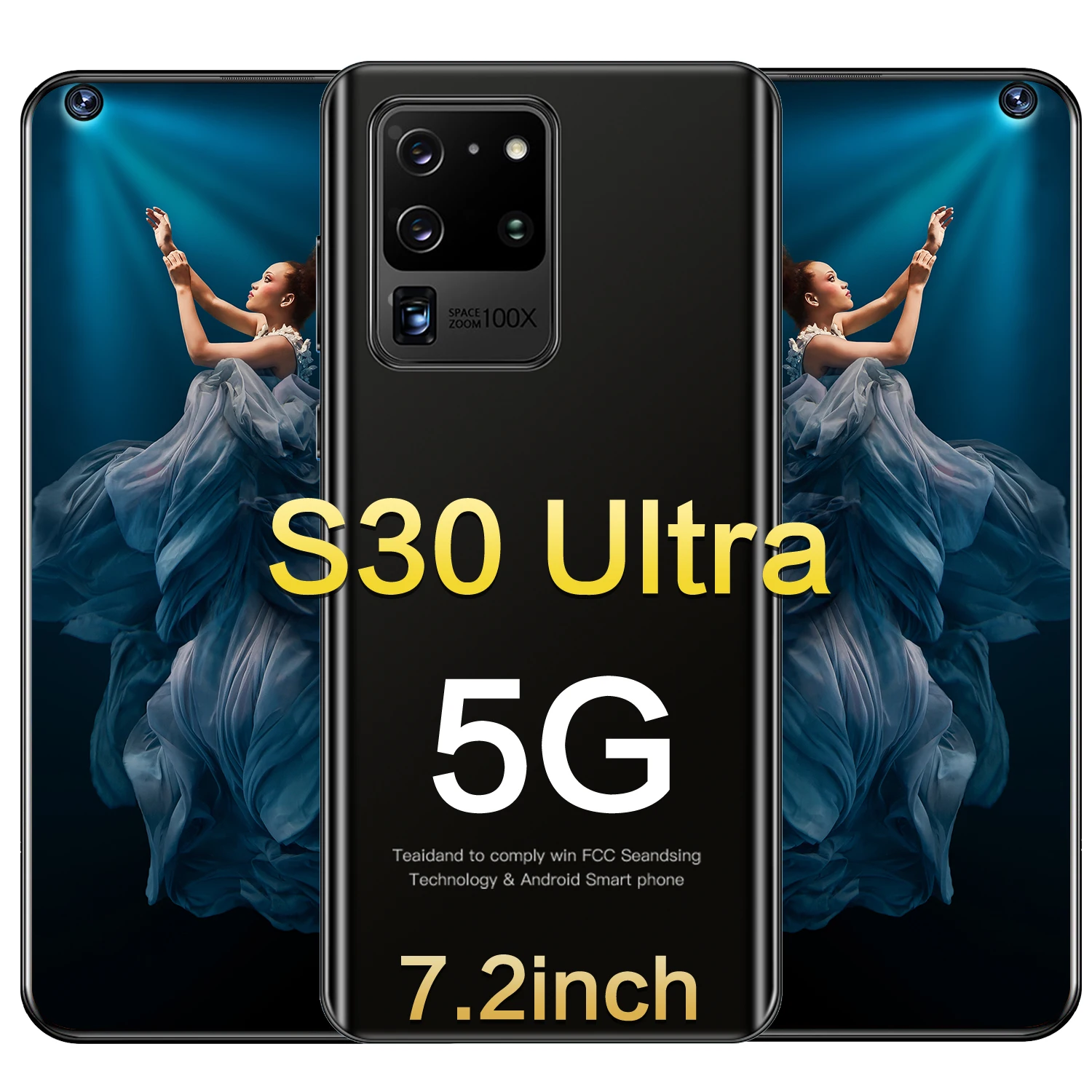 Galay s30 ultra telefones celulares 7.2 Polegada 4g 5g rede octa núcleo rom andorid 10.0 smartphones versão global 12gb ram 512gb