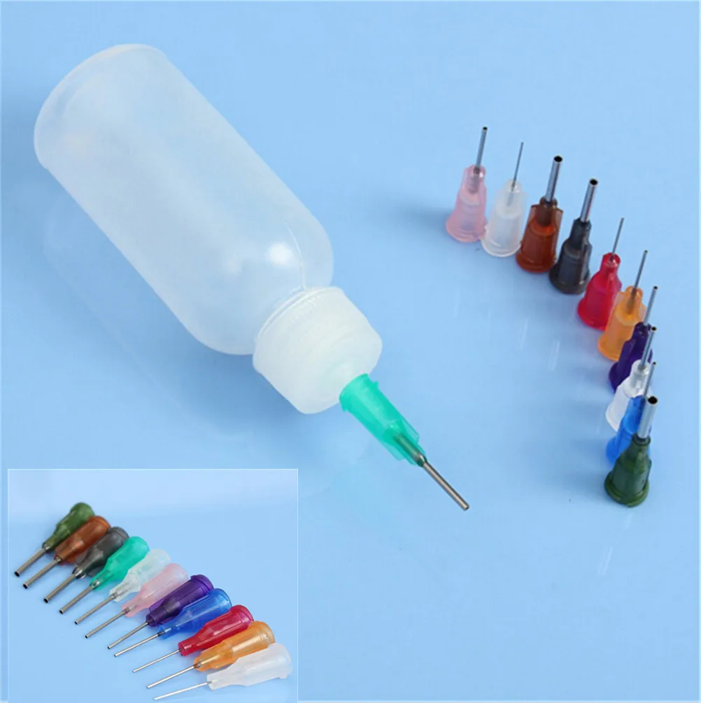 

One Set 30ML Empty E-liquid Plastic Rosin Flux Alcohol Bottle For Dispenser Rosin Solder Flux Paste +11 Needles Tool Parts