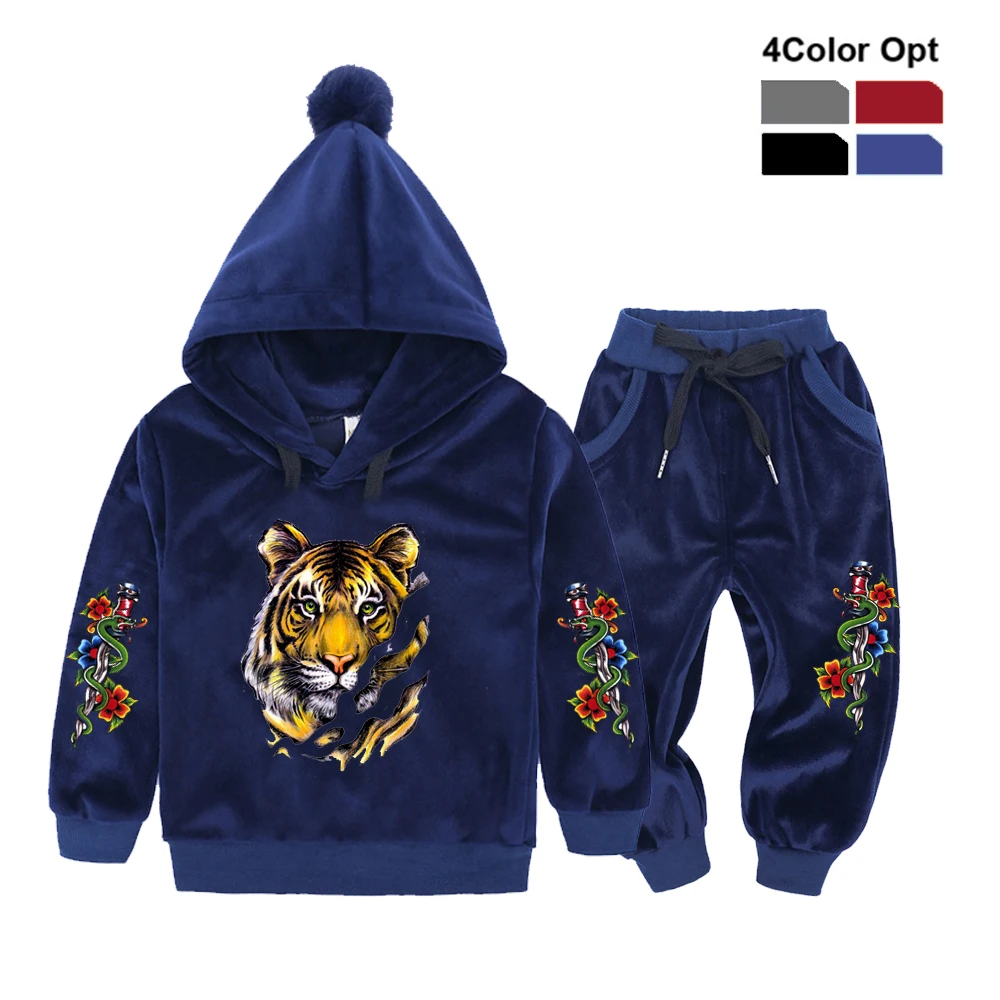  Boys Girl Tracksuit Toddler Kids Baby Wings Hood Hoodie Sweat Coat Sport Pants Trousers Children Fu