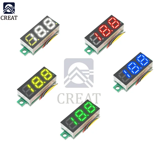 0.56'' DC 3.5-30V Digital Voltmeter Voltage Test Module 3 Bit 42 x 24 mm Green e