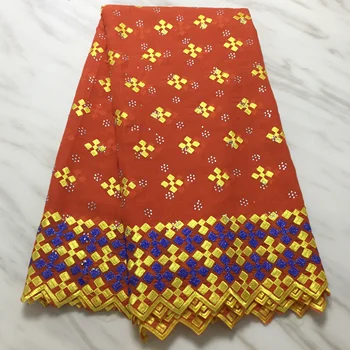 

Madison Swiss Voile Lace Switzerland Orange 100% Cotton Lace Fabric 2020 High Quality African Dry Cotton Lace Fabric