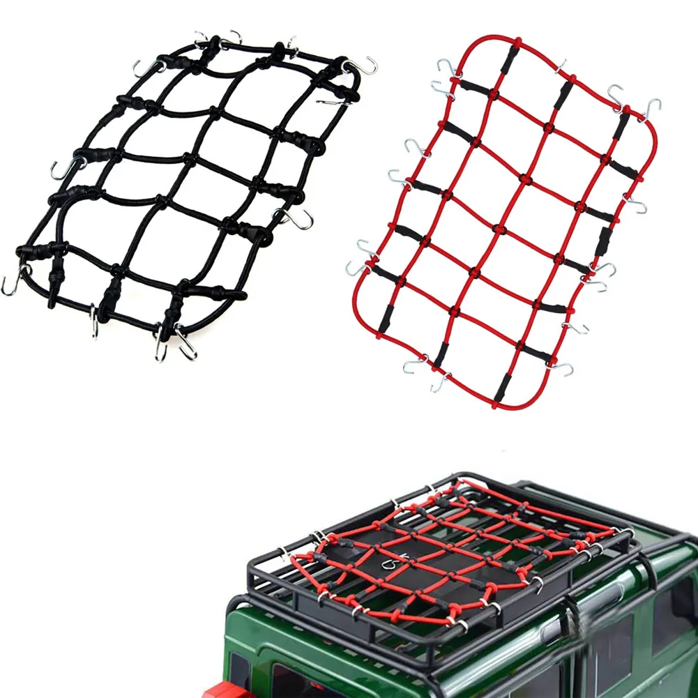RC Elastic Luggage Net W/Hook for 1/10 SCX10 D90 TRX4 Truck Roof Rack Crawler 