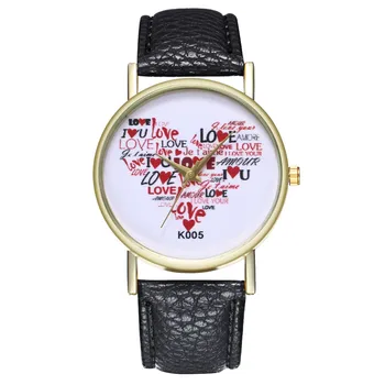 

Watch Woman Heart Love Leather Band Analog Quartz Round Wrist Watch Watches zegarek damski reloj para mujer relogio feminino