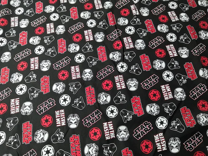 100*160 см, эластичная вязанная хлопковая ткань с героями Звездных Войн для шитья, Лоскутная рубашка для мальчиков, футболка
