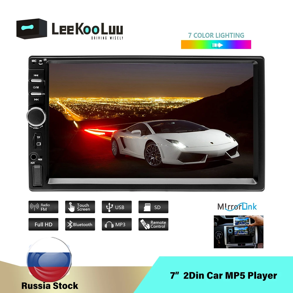 

LeeKooLuu Autoradio 2 Din Car Central Multimedia Mirror Link (for Android Phones) 2din Car Radio 7 " Touch Double Din Car Stereo