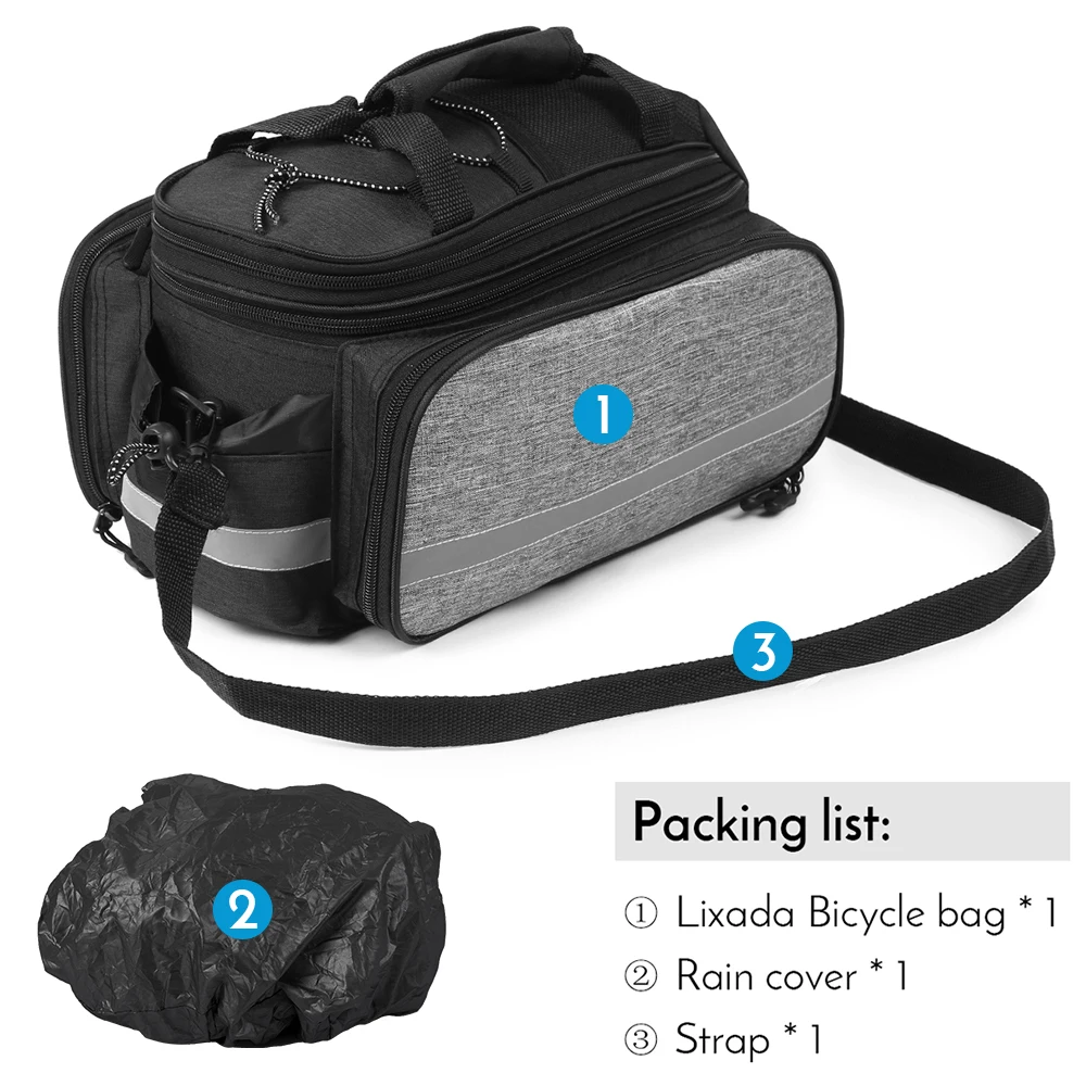 Bike Waterproof Seat Pannier Pack Dog Carrier Bag Luggage Outdoor 25L Bicycle Pannier Bag Rear Rack Trunk Bag With Rain Cover