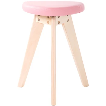 

Solid Wood Stool Fashion Creative Toilet Meal Small Triangle Leather Bench Low