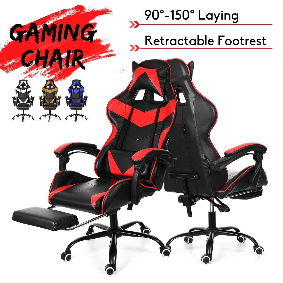 Wcg Gaming Chair Computer Chair Reclining Office Chair Internet Cafe Gamer Chair Armchair Footrest Leather Office Furniture Office Chairs Aliexpress