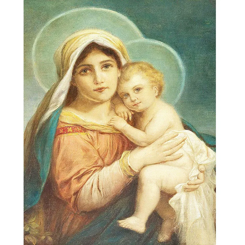 DIY kits Painting By Number Religious mother and child HandPainted Drawing Picture By Number