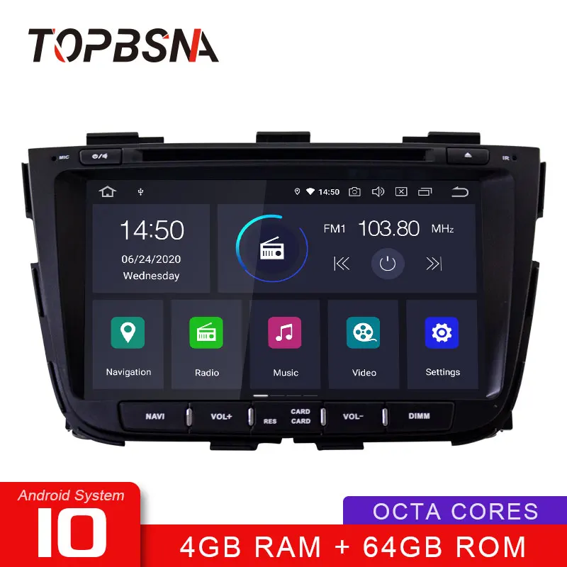 Автомобильный DVD-плеер TOPBSNA Android 10 для kia Sorento 2013 2014 2015 2 Din радио мультимедиа видео