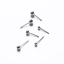 925 пробы серебряные круглые сережки с шаром для Для женщин крошечный бисер шпилька серьга модные для ушей серьги-гвоздики ювелирное изделие Pendientes