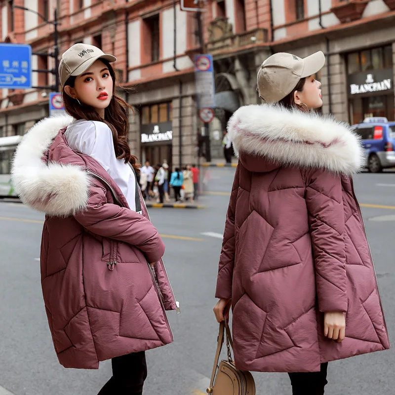 Новинка зимы, стильное Женское пальто, средней длины, шикарное, супер огненное, хлопковое пальто, корейский стиль, модная женская куртка