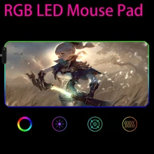 

Genshin Impact RGB Gaming Mouse Pad Mousepad Large Cool Mause Pad Keyboard Desk Carpet Game Rubber No-slip LED Mouse Mat Gamer