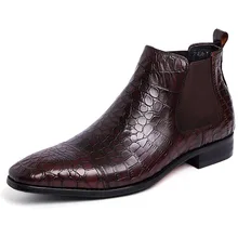 2019 Handmade Luxury Fashion Office Dress Crocodile Pattern Genuine Cow Leather Original Design Men Casual Ankle Boots 2019 Handmade Luxury Fashion Office Dress Crocodile Pattern Genuine Cow Leather Original Design Men Casual Ankle Boots