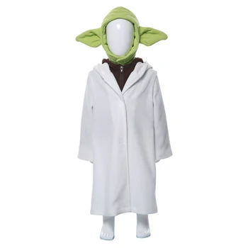 

Kids Adult The Mandalorian Baby Cosplay Yoda Cosplay Costume Child Hooded Cloak Robe +Coat+Hat