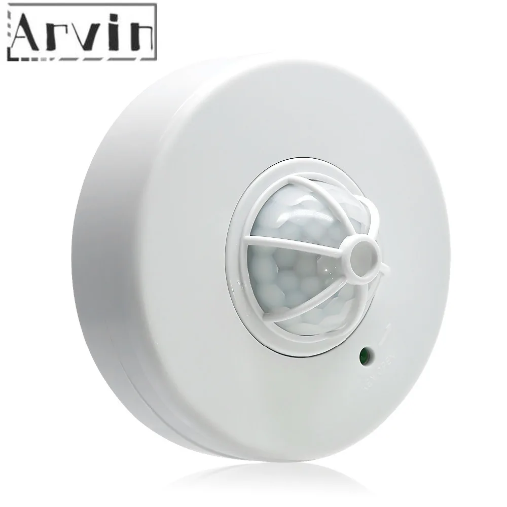 

110V 220V AC Adjustable 360 Degree Ceiling PIR Infrared Body Motion Sensor With 3 Detectors Led Light Switch White 036B