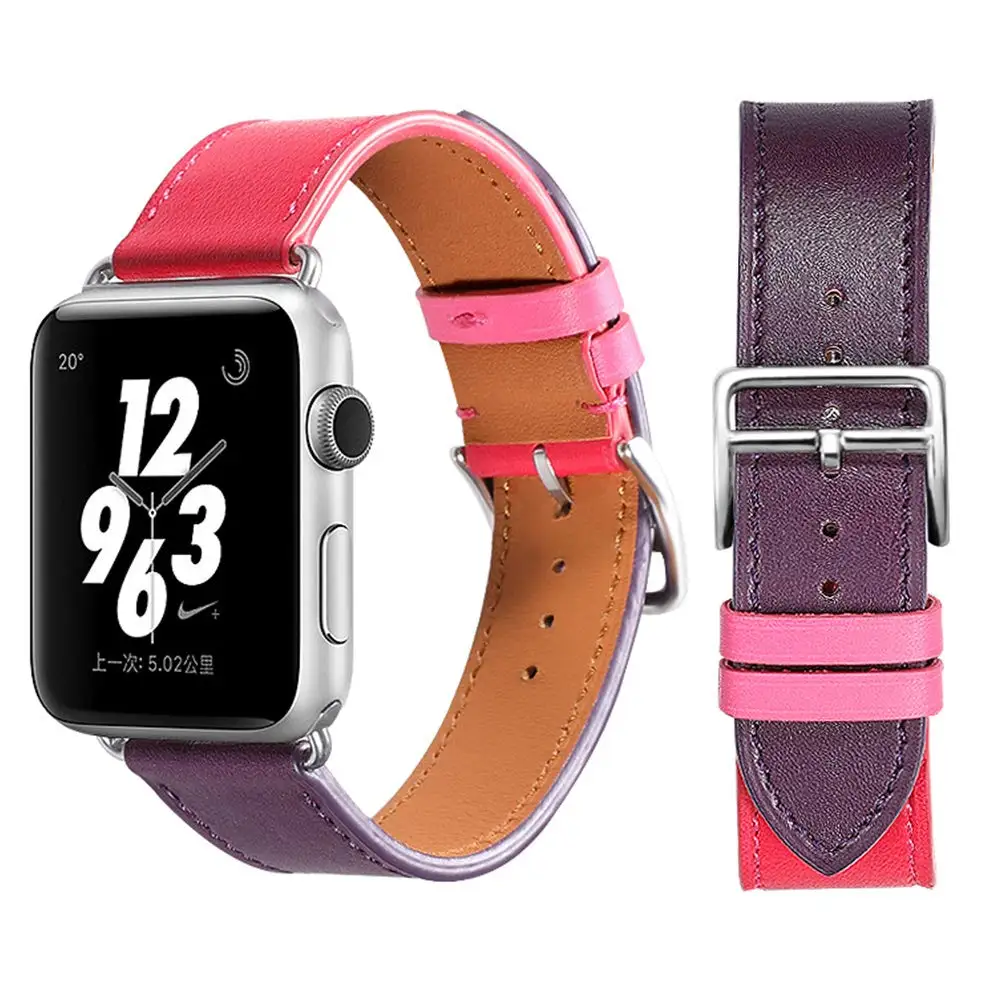 Один тур кожаный ремешок для наручных часов Apple Watch, версии 4 5 44/40 мм для мужчин/женщин часы аксессуары браслет для наручных часов iwatch серии, версия 1, 2, 3, ремешок 42/38 мм