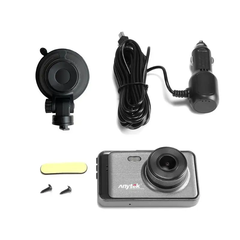 Anytek X31 1080p FHD Видеорегистраторы для автомобилей Камера 3 дюймов ЖК-дисплей Ночное видение Dash Cam LDWS ADAS SOS G-sensor номерной знак с водяным знаком горлышко в форме Функция