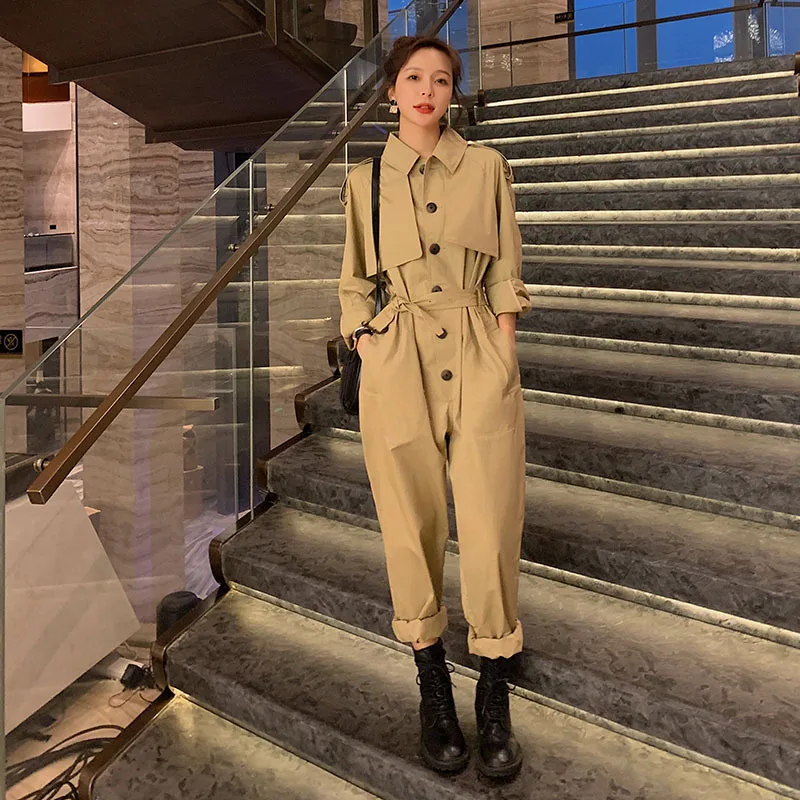 Spring Autumn Women Long Sleeve Shirt Jumpsuits Female Streetwear Hip Hop Plus Size Overalls Rompers Trousers Cargo Pants Sets Spring Autumn Women Long Sleeve Shirt Jumpsuits Female Streetwear Hip Hop Plus Size Overalls Rompers Trousers Cargo Pants Sets