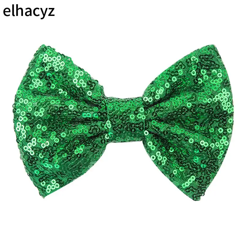 10 Stück/Lot Großhandel 5 Zoll große Glitzer-Pailletten-Schleifen ohne Clips, schicke, unordentliche DIY-Haaraccessoires für Mädchen, zum Dekorieren von Stirnbändern und Haarspangen – Detail 7
