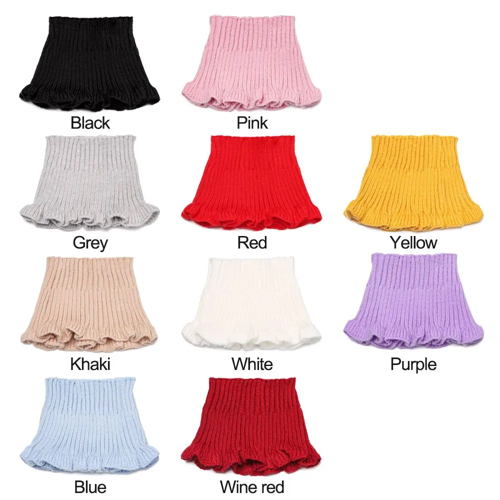 Fashion Detachable Turtleneck Neck Guard Knitted Fake Collar Scarf with Wooden Ears fake collar detachable collar shawl