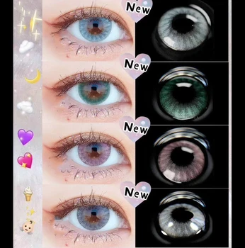 

2pcs/pair ice dew series with Power Degree Colored Contact Lenses Yearly Use Natural Prescription Color Contact Lens