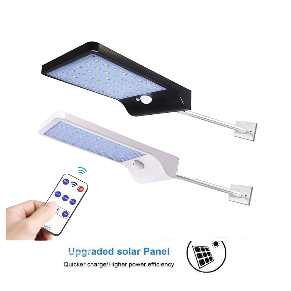

remote 48/36 LED Solar Light PIR Motion Sensor solar lamp Garden Security spotlights waterproof Street wall Lights pole