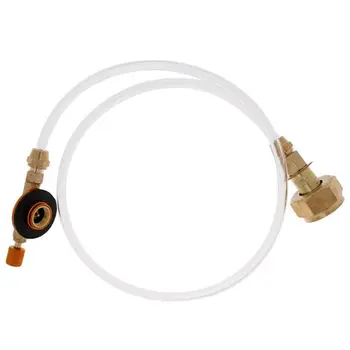

Propane Refill Adapter Picnic Camping Stove Gas Hose Double Sided Adjustable Flat Tank Gas Pipe Adapter Hose