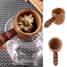 Натуральный Бамбуковый фильтр для чая ситечко с кружка для пива с ручкой аксессуары бамбуковый Чайный фильтр чайный удобный инструмент Аксессуары