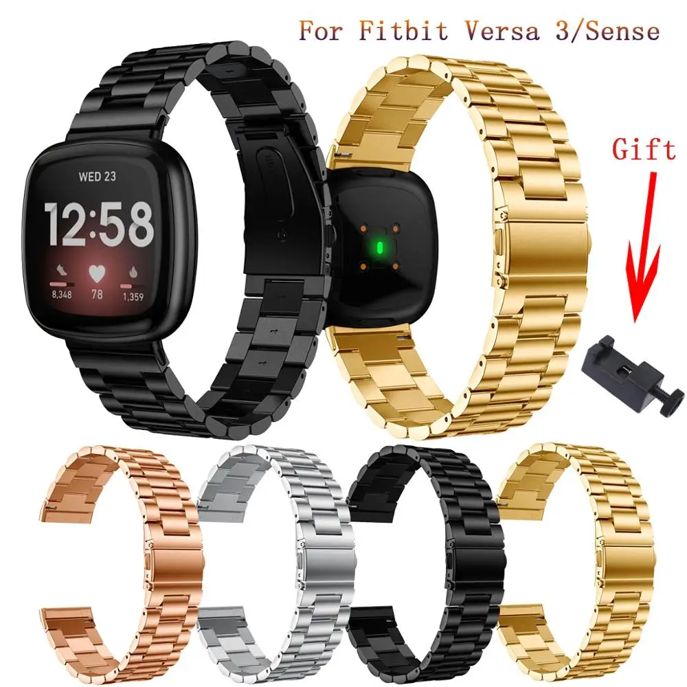 Для Fitbit Versa 3/Sense, Алмазный ремешок для Fitbit Versa3, Классические мужские часы, женский браслет, сменный Браслет, аксессуары