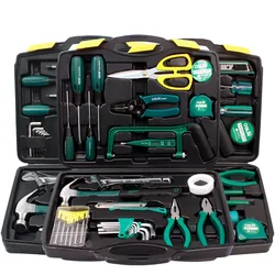 Outils à main pour le travail du bois, outils multiples avec boîte à outils, jeu De douilles, clé dynamométrique, mallette De rangement 