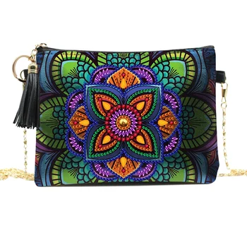 

DIY Diamond-Painted Leather Shoulder Cross-Body Chain Bag DIY Shaped Drill Embroidery Bag Wallet Bag
