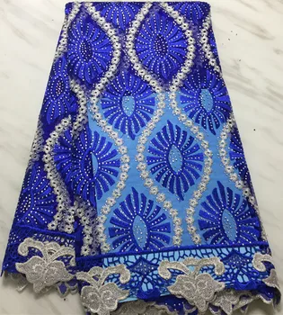 

French tulle lace embroidery african lace fabric guipure lace fabric with stone 5yards nigerian lace fabric for wedding PL31255