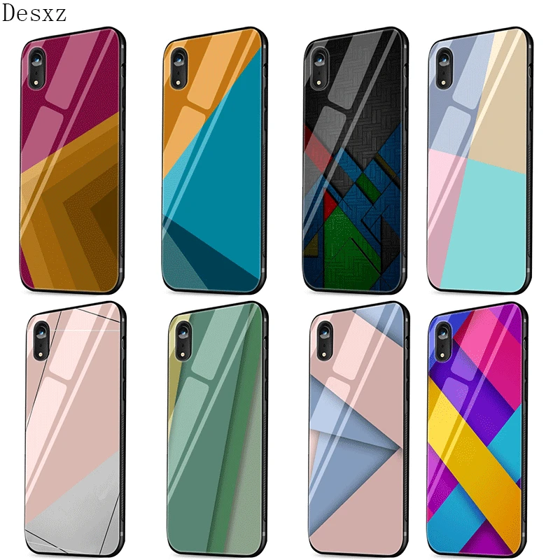 Стеклянный чехол для телефона iPhone 5 5S SE 6 6s 7 8 Plus X XS XR Max защитный красочные обои