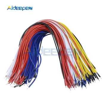 

100Pcs/lot Double Head Tin-Plated Breadboard PCB Solder Cable 20CM Breadboard Fly Jumper Wire Cable Tin Conductor 5 Color