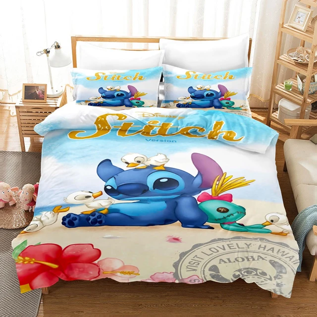 Disney-Parure de lit dessin animé Stitch pour enfants, couvre-lit, drap,  taie d'oreiller, simple, jumeau, literie complète, enfants, garçon, chambre  à coucher - AliExpress