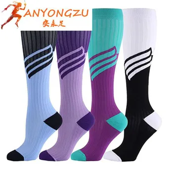 

Men Pressure Socks Long Tube Outdoor Sports Adult Running Compression Women Direct Sale Splicing Climbing Mountain 3pair/4pair