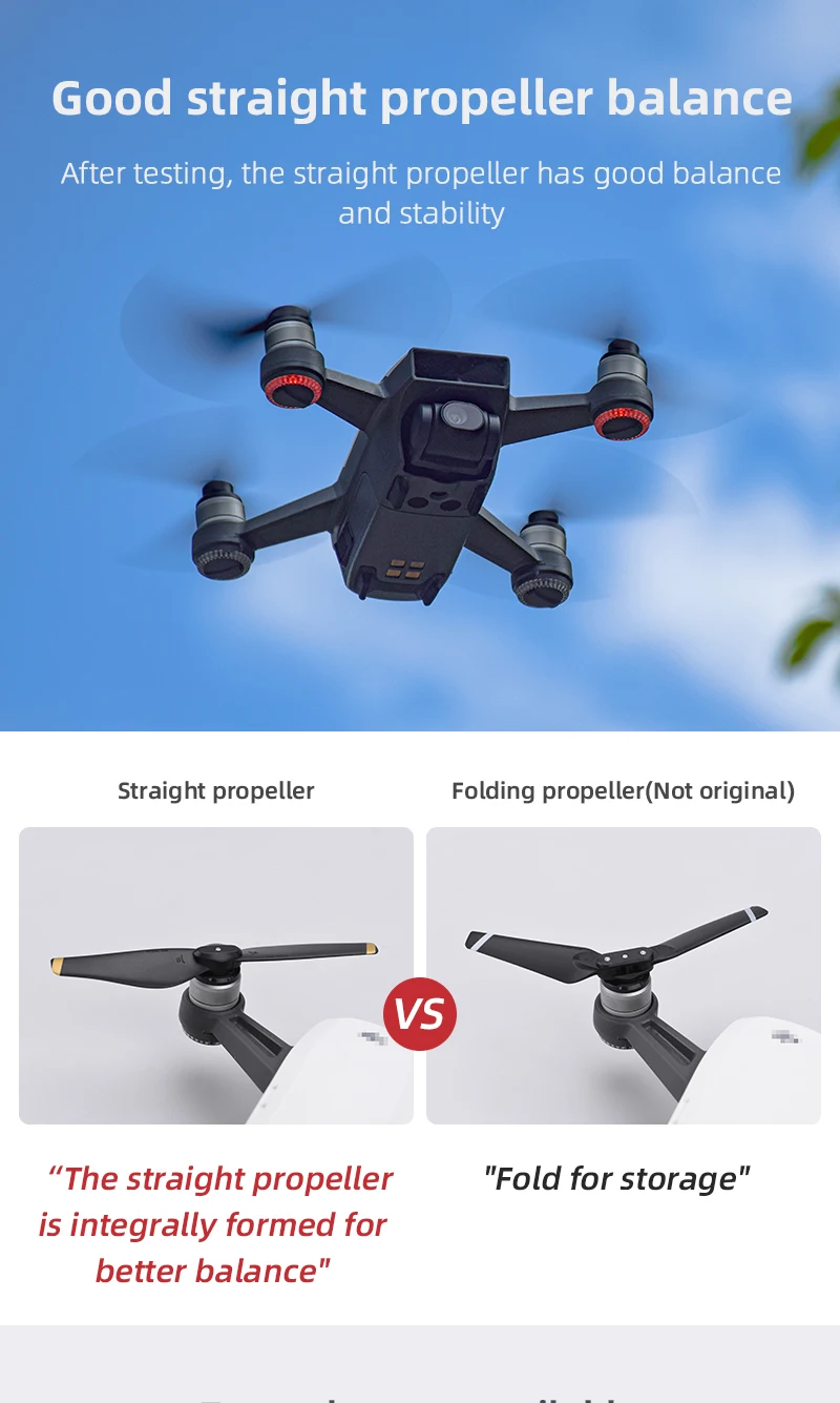 the straight propeller has balance and stability after testing; the straight has balance . good straight