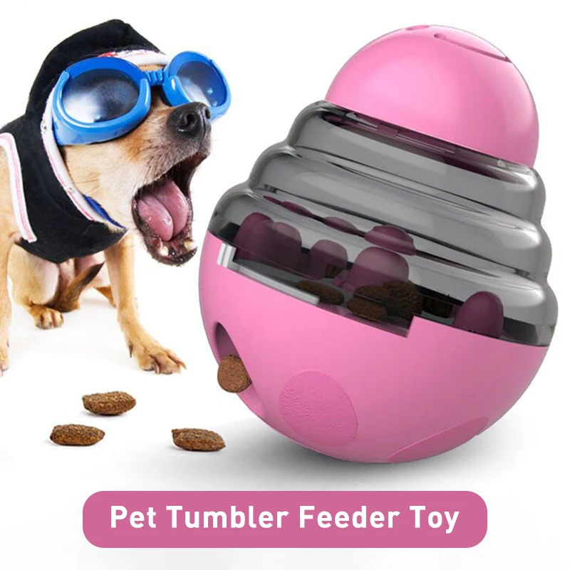 

Dog Cat Food Treat Ball Bowl Interactive Toy Funny Pet Shaking Leakage Food Container Puppy Cat Slow Feed Pet Tumbler Toy