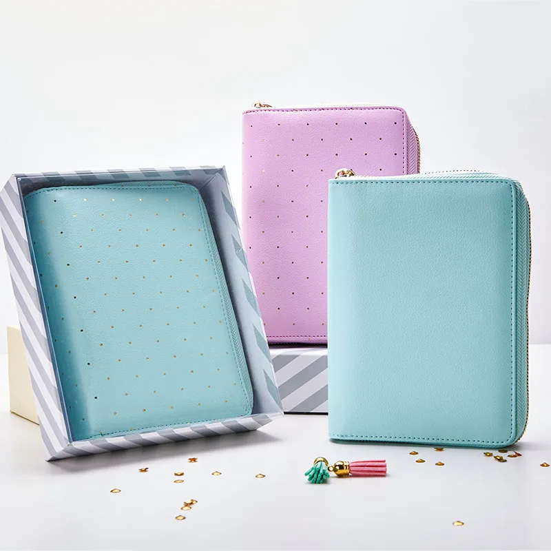 Lovedoki A5 Leather Notebook Mint A6 Journal Spiral Planner Cute Zipper Case Book Diary Agenda Organizer Gift School Lovedoki A5 Leather Notebook Mint A6 Journal Spiral Planner Cute Zipper Case Book Diary Agenda Organizer Gift School