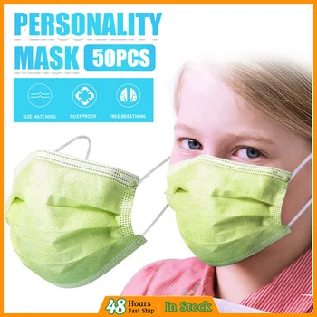 

Cartoon Printing Kids 50/100 pcs Children's Disposable Face Masks breathable Mask 3-Layer Filtration Mascarilla desechable