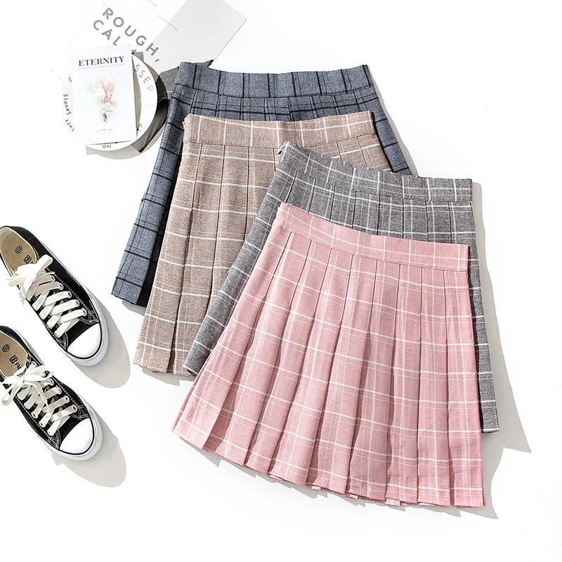 

Summer Autumn Punk Style High Waist Female Mini Short Skir Harajuku Women Fashion Skirts Cute Yellow Black Red Pleated Skirt