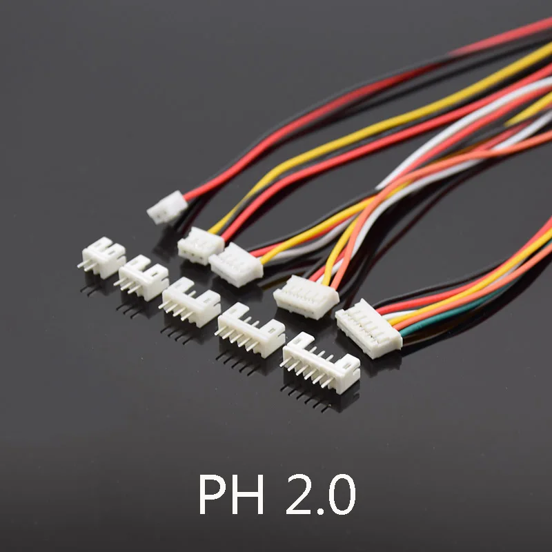 

10Sets Micro JST PH 2.0 Male Female Connector 2/3/4/5 Pin Plug With terminal Wires Cables Socket 26AWG length 10cm 20cm 30cm