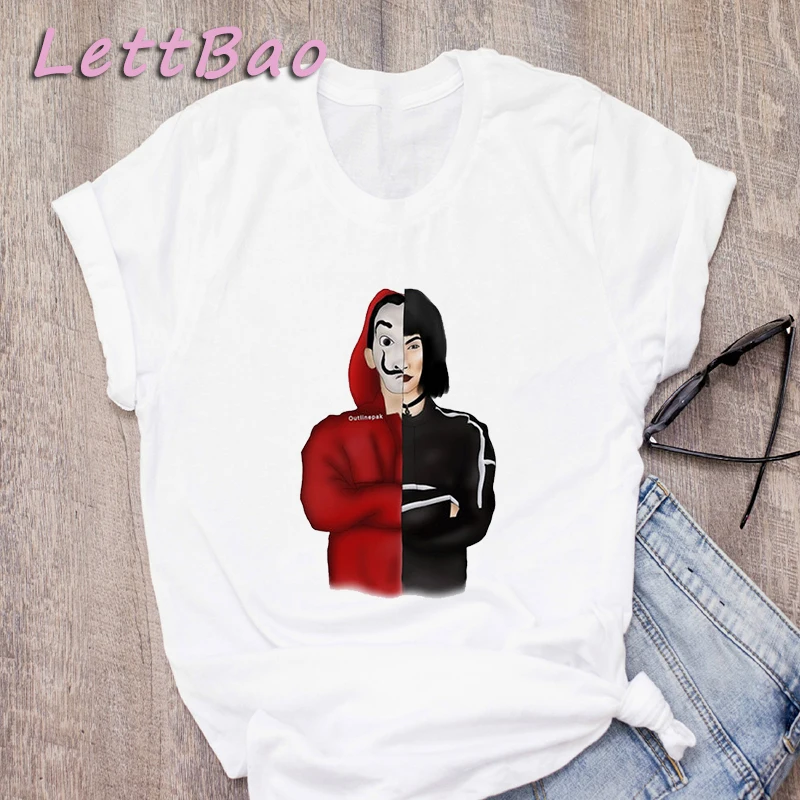 

Unisex Movie Money Heist The House of Paper T Shirt La Casa De Papel T Shirt Women BELLA CIAO Cotton100% Ulzzang Women/men 90s